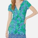 Lilly Pulitzer Floral Blue and Green Swim Dress S Photo 0