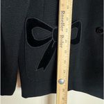 Vtg bow cut details black button up 100% wool blazer size 10 cute Photo 4