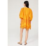 RHODE Orange Yellow 100% Cotton 3/4 Sleeve Embroidered Carla Mini Dress Size M Size M Photo 2