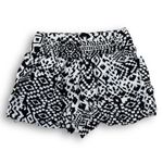 Papaya White Black Geometric Print Mini Shorts Photo 0