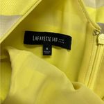 Lafayette 148 NY Citrus Yellow Fit Flare Sleeveless Sheer Stripe Insets Size 6 Photo 4
