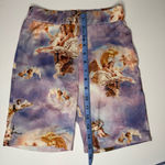 Angel Print High Waisted Biker‎ Shorts Blue Photo 4