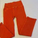 Free People NEW! Movement HAPPINESS RUNS Ribbed Bright Orange Leggings M/L Photo 3