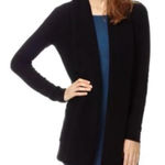 Babaton  Cardigan Size Medium Black Linen Blend Lightweight Open Front Minimalist Photo 0