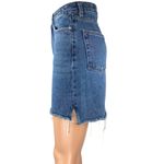 H&M Women's Blue High Waist Frayed Raw Hem Mini Denim Jeans Pencil Skirt Size 4 Photo 1
