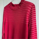 St. John Evening Santana Knit Long Dress Red Metallic Sequin Stripe Size 12 Photo 2