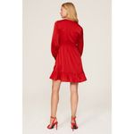 Marissa Webb Red Satin Long Sleeve Tie Front Mini Dress Size 6 Photo 2