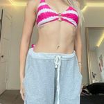 Ralph Lauren y2k hot pink striped gold ring halter bikini top Photo 4