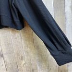 Isabel XXL Black Ribbed Cropped Maternity Crewneck Long Sleeve Top Size undefined Photo 5