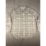 Garnet Hill garnet‎ hill Neutral Paid Button Up blouse size 12 organic pima cotton Photo 4