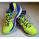 ASICS Gel-Nimbus 18 Neon Yellow/Blue Size 6.5 Lace Up Logo New T650N Photo 0