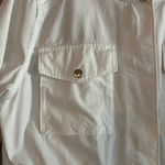 Liz Claiborne Women's Light Jacket Cinch Waist Pockets Safari White Size L Photo 6