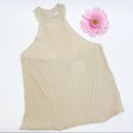 L'Academie L’Academie X Revolve Linen Cotton Thalia Knit Halter Top: Tan Photo 1