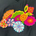 VINTAGE Key Lime Pie | S | Embellished Sequin Tropical Flower Tank Top Black Photo 1