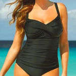 NWT Swimsuits For All Ruched Sweetheart Twist One Piece‎ Size 20 Black Photo 0