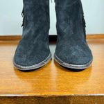 Lucky Brand Kaarina Fringe Suede Leather Ankle Boot Bootie Black Western Size 7 Photo 2