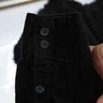 Aerie Offline Black Oversized Corduroy Pullover Women's Large Photo 3