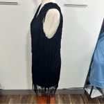 Ella Moss  Size Small Black Chic Fringe Vest Jacket Boho eclectic Emo Goth Rock Photo 2