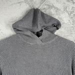 Cynthia Rowley Sweater Womens XS Gray Waffle Knit Hoodie Neutral Minimalist Photo 3