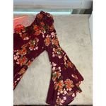 Umgee Women's Floral Bell Sleeve Choker Neck Tunic Top S Small Multicolor Photo 6