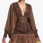 ASOS  Design Kalia Lace Mini Dress Brown Size 6 NWOT– Boho Romantic Party Style Photo 0