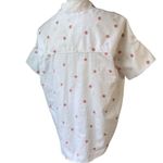 Madewell  Embroidered Pink Daisy Courier Oversized Button Down Shirt, Sz S Photo 5