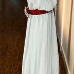 ZARA Light Blue Appliqué Neck Maxi Dress Photo 3