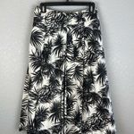 Vintage Liana & Paola Womens Midi Wrap Skirt Size 8 Black White Floral Pockets Photo 5