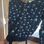 Lucy Paris  Shiny Star Black Silver Sweater Size Medium Photo 6