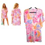 Lilly Pulitzer  Balleta Linen Coverup Paradise Pink Bohemian Beach Pool Resort XS Photo 1