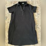 Three Dots 100% Cotton Double Gauze Polo Collar Dress Black Size Small Photo 3