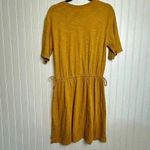 Old Navy  Yellow/Brown Short Sleeve Knit Dress Tall Defined Waist D35 Photo 5