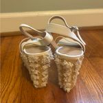 Anthropologie  White Wedge Heels Sandals Size 11 Photo 4
