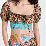 SNOW XUE GAO New York Floral Printed Milk Maid Top Blue Size 6 Photo 0
