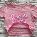 Pink “It’s Not Me It’s You” crop top, size S Barbiecore boho Y2K western beach Photo 10