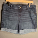 Vera Wang Simply Vera  Women’s Dark Blue Denim Shorts Cuffed Simple Size 12 Photo 0