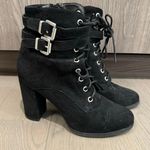Madden Girl Klaim Black Block Heel Buckle Boots Size 8 Photo 1