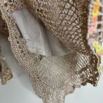 R & M Richards Y2K Beige Crochet Knit Fairycore Long Sleeve Top with Sequins Size L Festival Photo 8