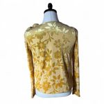 MOTF V Neck Long Sleeve Floral Velvet Burnout Top Size S Yellow Photo 1
