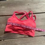 Reebok  Womens Sports Bra Size‎ XS Space Dye Neon Pink Crop Top Strappy Pads Photo 5