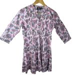 Madison Mathews Size Small Cotton 3/4 Sleeve Floral Pink Dress‎ Cottagecore Photo 0