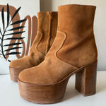 Simon Miller High Raid Platform Chunky Suede Leather Platform Brown Boot Size 38 Photo 0