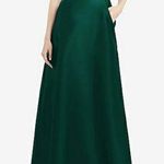Alfred Sung NWT Hunter Green Strapless Notch Neck Satin Gown Size 0 Photo 0