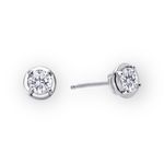 new Lassaire ᪥ Simulated Diamond Bezel Stud Earrings ᪥ Platinum Plated Silver ᪥ Photo 0