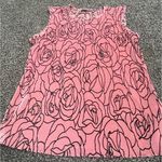 Croft & Barrow  pink and black floral roses business casual tank top L Photo 0