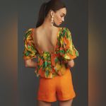 Farm Rio NEW  Chic Pears Short-Sleeve Blouse Top Orange Fruit Print Large L NWT Photo 1