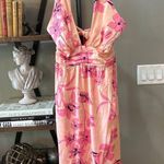 Ramy Brook  Luna Floral Halter Midi Dress Wild Pink Combo Womens Size 10 Photo 8