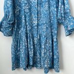 Michelle Farmer 100% Cotton Blue Floral Printed Mini Dress Size: M Size M Photo 2