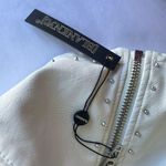 BLANK NYC  White Leather Motorcycle Jacket with Floral Prink Photo 9