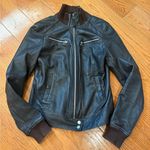 TRF Leather Collection Brown Women's Zipper Biker / Bomber Jacket Size L Photo 0
